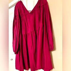 Eloquii maroon mini swing dress in size 14/16